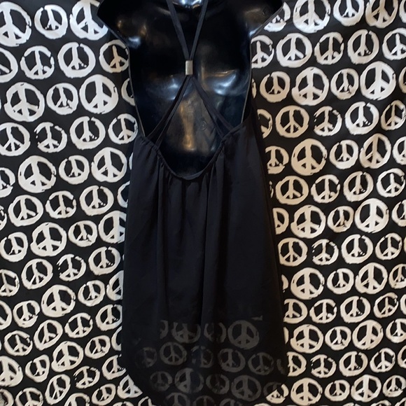 ZHOU ZHOU BLACK CHIFFON SLEEVELESS DRESS SZ - Picture 10 of 11